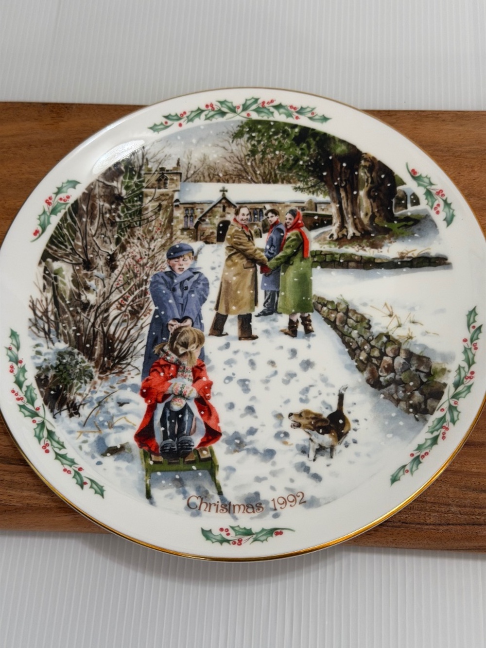 Vintage Royal Doulton collector plate from 1992, titled "Going to Church